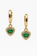 Heart Emerald Set in 18K Gold and Diamonds