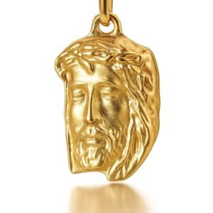 Jesus Face Pendant in 18K Gold – Elegant Shine