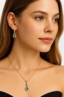 Emerald & Diamond 18k Gold Jewelry Set